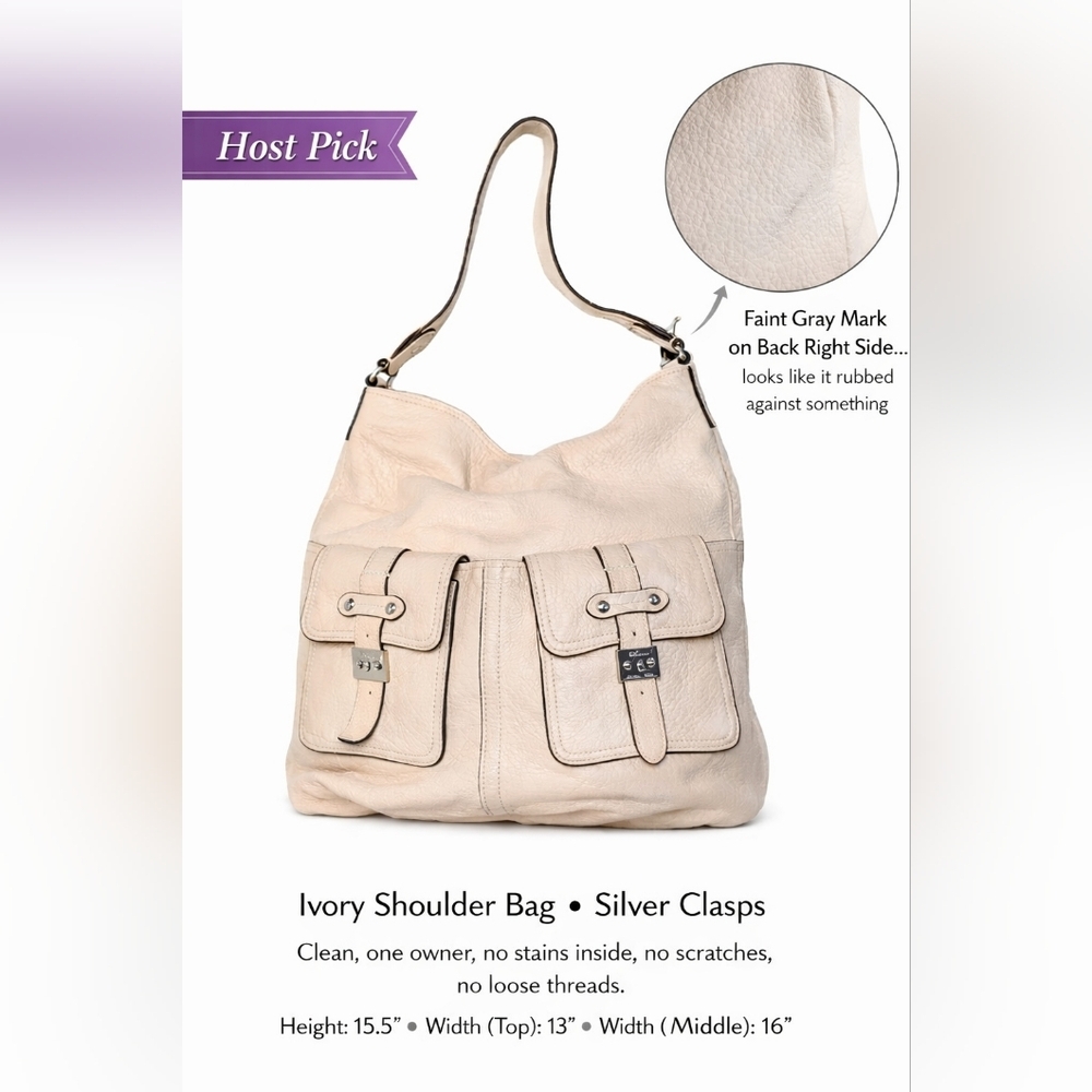 Ralph Lauren Governors Lodge Hobo Ivory Shoulder Bag